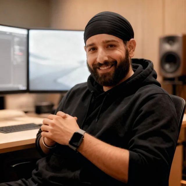 Tavlean's colorful desk setup